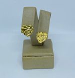 BRINCO CORACAO ORGANICO 14MM BANHO DOURADO