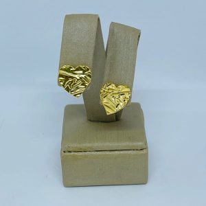 BRINCO CORACAO ORGANICO 14MM BANHO DOURADO