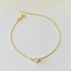 PULSEIRA ZIRC.DIAMANTE BANHO DOURADO