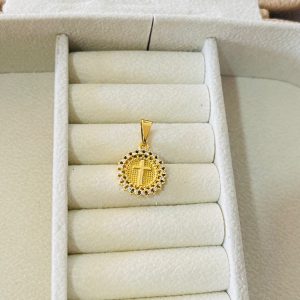 PINGENTE REDONDO CRUCIFIXO CRAV BANHO DOURADO