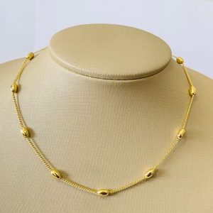 CHOKER AMENDOAS BANHO DOURADO