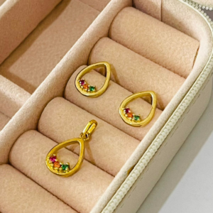CONJUNTO GOTA E TRES PEDRAS BRUTO