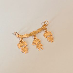 PINGENTE 2 MENINAS E 1 MENINO BANHO ROSE