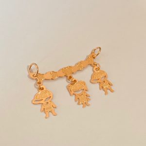 PINGENTE 2 MENINOS E 1 MENINA BANHO ROSE