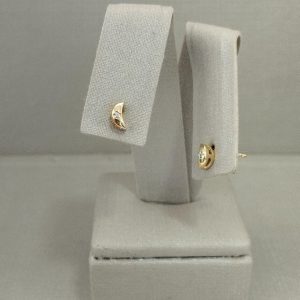 BRINCO LUA COM UMA PEDRA BANHO DOURADO