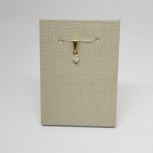 PINGENTE ZIRC CORACAO 4MM BANHO DOURADO