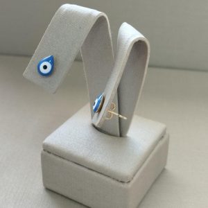 BRINCO OLHO GREGO GOTA 6X8 BANHO DOURADO