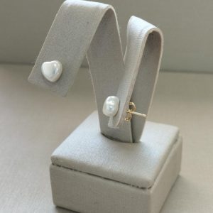 BRINCO P  PEROLA CORACAO BANHO DOURADO