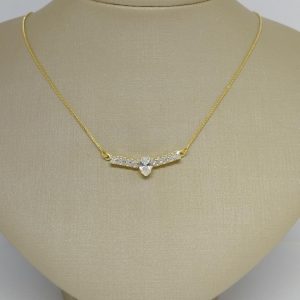 fora de linha GARGA ZIRC. QUADR. E GOTA BANHO DOURADO