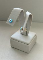 BRINCO OLHO GREGO REDONDO 6MM BANHO DOURADO