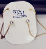 CHOKER CORR. ZIRC. BANHO DOURADO