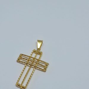 PINGENTE CRUCIFIXO FIO DIAM. BANHO DOURADO