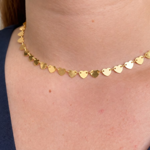 CHOCK CORACAO LISO BANHO DOURADO
