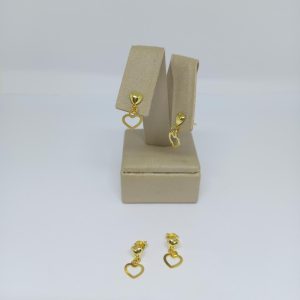 fora de linha BRINCO PEND.CORACAO VAZ. BANHO DOURADO