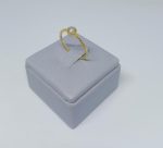 ANEL UMA ZIRC CENTRAL RED. BANHO DOURADO