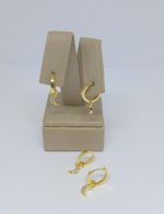 ARGOLA PEND LUA CM ZIRC BANHO DOURADO