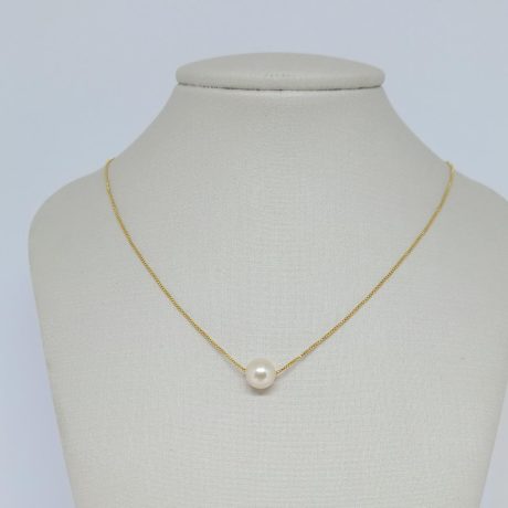 GARGANTILHA PEROLA 7MM PASSANTE BANHO DOURADO