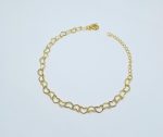 PULSEIRA CORACOES VAZ ELOS MEN. BANHO DOURADO