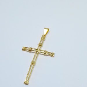 PINGENTE CRUCIFIXO VAZ. BANHO DOURADO
