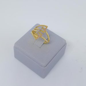 fora de linhaANEL LISTRAS VAZ. COM RHODIUM BANHO DOURADO