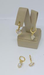 ARGOLA ZIRC. CORACAO 10MM BANHO DOURADO