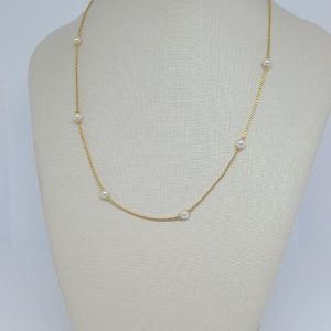 CHOKER DE PEROLAS 0564 BANHO DOURADO