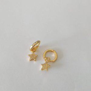 ARGOLA PEND. ESTRELA BANHO DOURADO