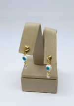 BRINCO PEND. OLHO E ZIRC 4MM BANHO DOURADO