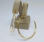 ARGOLA DOIS FIOS COM PEDRA BANHO DOURADO