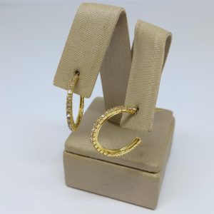 ARGOLA TODA DE PEDRAS MEDIA BANHO DOURADO