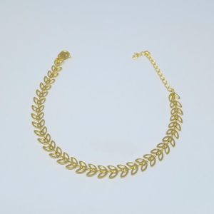 PULSEIRA ESPINHA DE PEIXE BANHO DOURADO