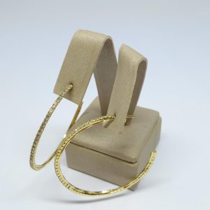 ARGOLA TODA DE PEDRAS TAM GG BANHO DOURADO