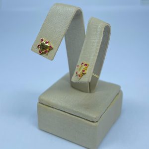 BRINCO CORACAO SEIS ZIRC. 09 BANHO DOURADO