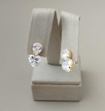 BRINCO ZIRC GOTA 6X8  E CORACAO 8X8 BANHO DOURADO