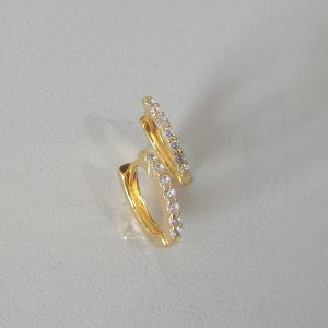 ARGOLA SETE ZIRC. BANHO DOURADO