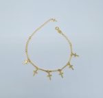 PULSEIRA PEND CORR CRUCIFIXOS LISOS BANHO DOURADO