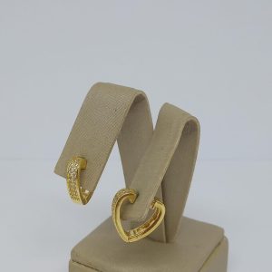 ARGOLA FORM. CORACAO CRAV. BANHO DOURADO