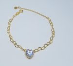 PULSEIRA ZIRC CORACAO CENTRAL 10X10 BANHO DOURADO