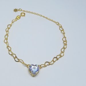 PULSEIRA ZIRC CORACAO CENTRAL 10X10 BANHO DOURADO