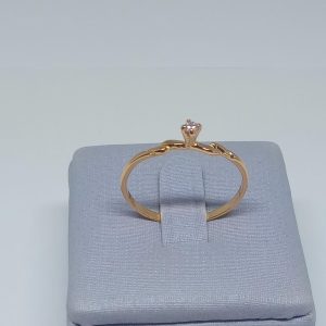 ANEL SOLITARIO 4 GARRAS C DET. BANHO ROSE