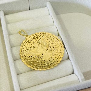 PINGENTE MEDALHA ESP.SANTO BANHO DOURADO