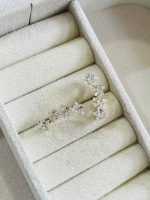 BRINCO EAR CUFF ZIRC ESTRELAS BANHO DOURADO