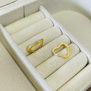 ARGOLA CORACAO CRAV. BANHO DOURADO