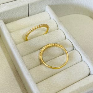 ANEL QUINZE ZIRC SM BANHO DOURADO