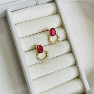 BRINCO UMA ZIRC. E CIRC. CRAV. SM BANHO DOURADO