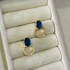 BRINCO UMA ZIRC. E CIRC. CRAV.BANHO DOURADO