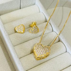 CONJUNTO CORACAO CRAV.SM BANHO DOURADO