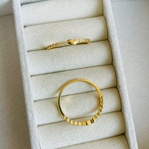 ANEL CORACAO TREZE ZIRC SM BANHO DOURADO