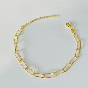 PULSEIRA CORR OVAL DIAM. BANHO DOURADO