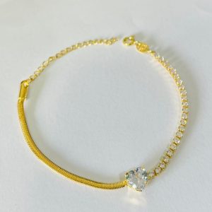 PULSEIRA CORR RIVIEIRA E MALHA BANHO DOURADO